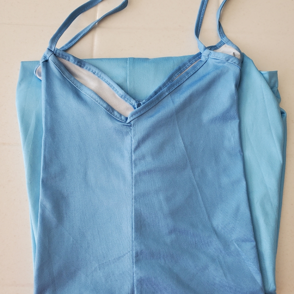 V-Neck Beach Maxi Sun Blue Cover Up - Picture 3 of 3
